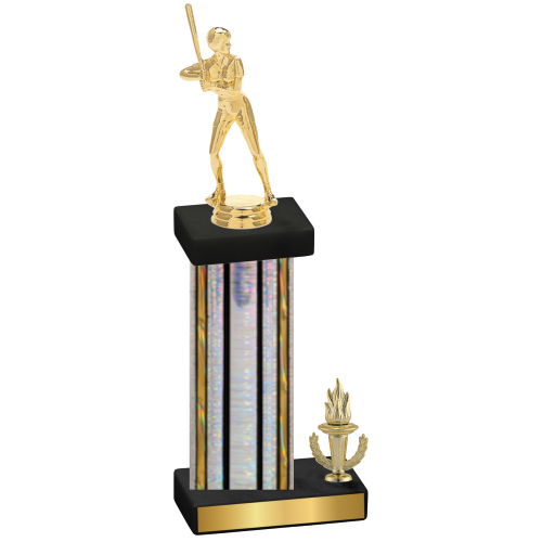 Accented Single Silver Glacier Victory Softball Trophy