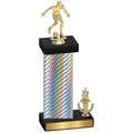 Accented Single Silver Carbon Fiber Victory Soccer Trophy