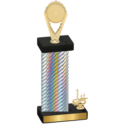 Accented Single Silver Carbon Fiber First Place Insert Trophy