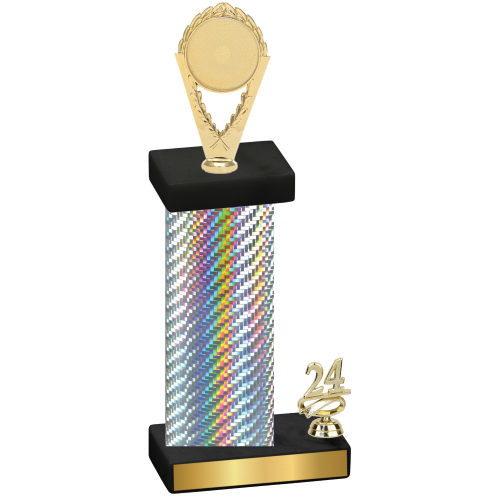 Accented Single Silver Carbon Fiber Year Insert Trophy