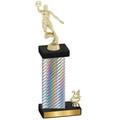 Accented Single Silver Carbon Fiber Year Basketball Trophy