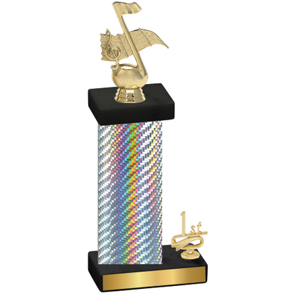 Accented Single Silver Carbon Fiber First Place Music Trophy