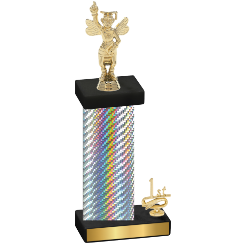 Accented Single Silver Carbon Fiber First Place Academics Trophy