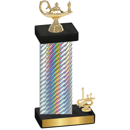 Accented Single Silver Carbon Fiber First Place Academics Trophy