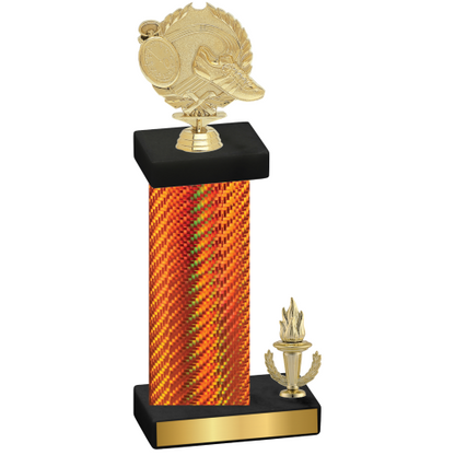 Accented Single Orange Carbon Fiber Victory Running Trophy