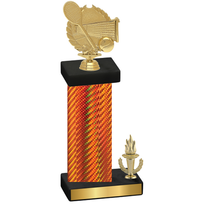 Accented Single Orange Carbon Fiber Victory Tennis Trophy