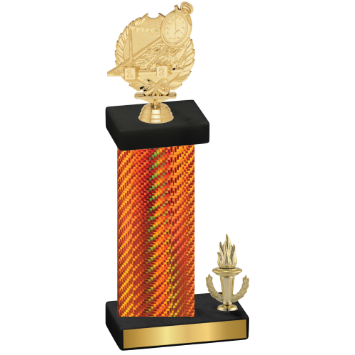 Accented Single Orange Carbon Fiber Victory Swimming Trophy