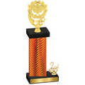 Accented Single Orange Carbon Fiber Second Place Pickleball Trophy
