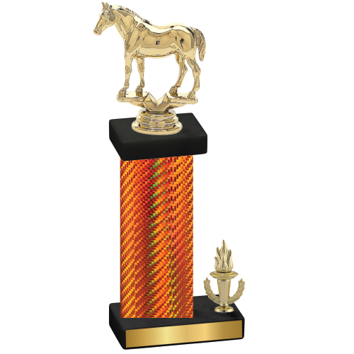 Accented Single Orange Carbon Fiber Victory Horses Trophy