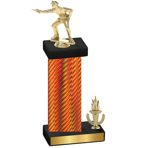 Accented Single Orange Carbon Fiber Victory Shooter Trophy