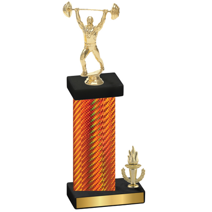 Accented Single Orange Carbon Fiber Victory Weights Trophy