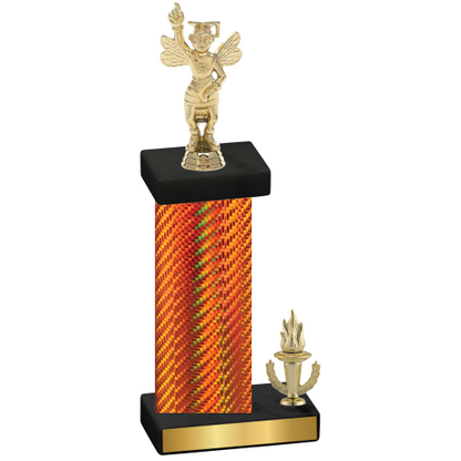 Accented Single Orange Carbon Fiber Victory Academics Trophy