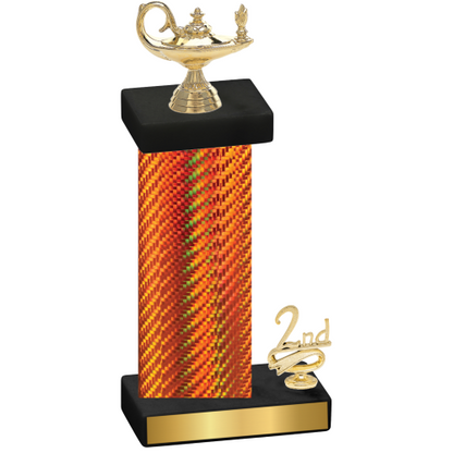 Accented Single Orange Carbon Fiber Second Place Academics Trophy