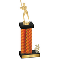 Accented Single Orange Carbon Fiber Year Softball Trophy