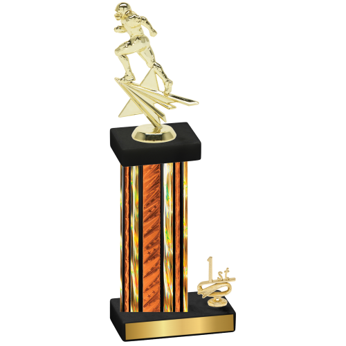 Accented Single Orange Glacier First Place Football Trophy