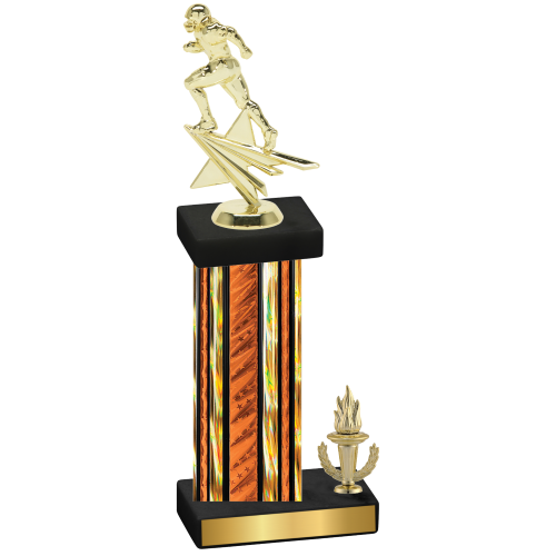 Accented Single Orange Glacier Victory Football Trophy