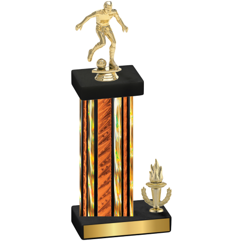 Accented Single Orange Glacier Victory Soccer Trophy