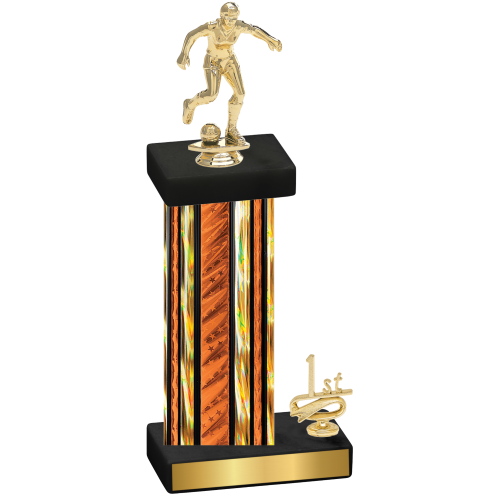 Accented Single Orange Glacier First Place Soccer Trophy