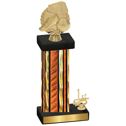 Accented Single Orange Glacier First Place Soccer Trophy