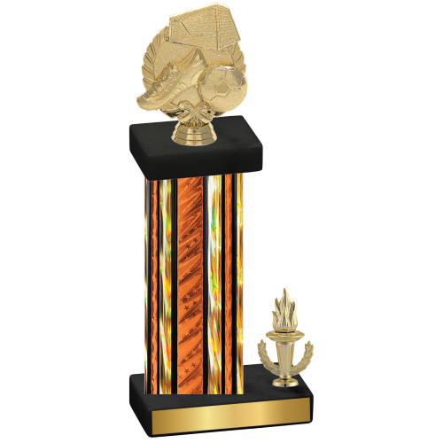 Accented Single Orange Glacier Victory Soccer Trophy