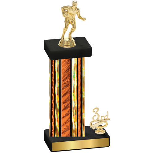 Accented Single Orange Glacier Third Place Rugby Trophy