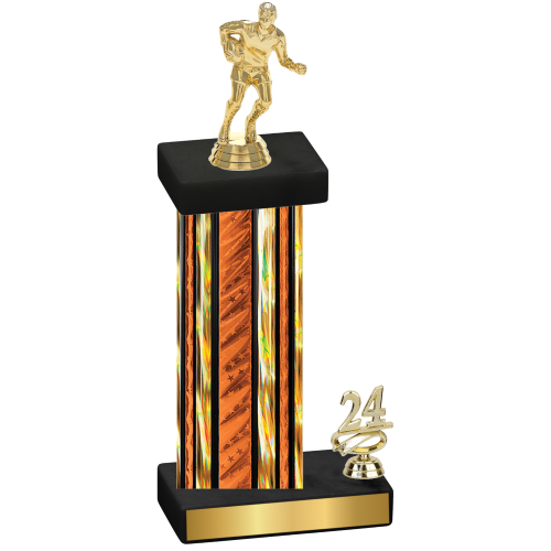 Accented Single Orange Glacier Year Rugby Trophy