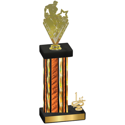 Accented Single Orange Glacier First Place Rugby Trophy