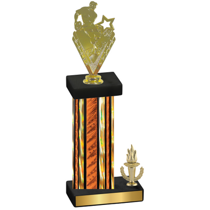 Accented Single Orange Glacier Victory Rugby Trophy