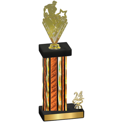 Accented Single Orange Glacier Year Rugby Trophy