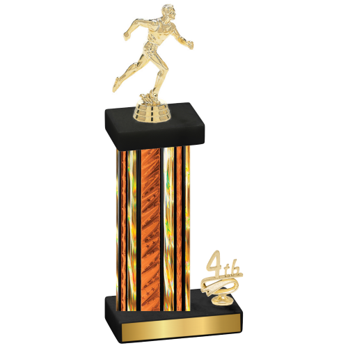 Accented Single Orange Glacier Fourth Place Running Trophy