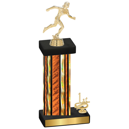 Accented Single Orange Glacier First Place Running Trophy