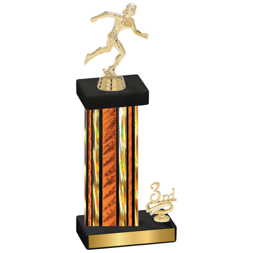 Accented Single Orange Glacier Third Place Running Trophy
