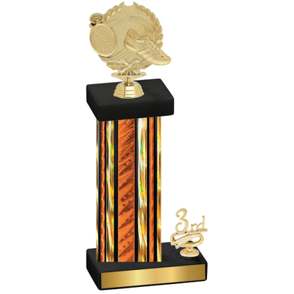 Accented Single Orange Glacier Third Place Running Trophy