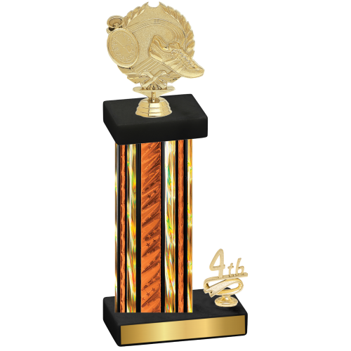 Accented Single Orange Glacier Fourth Place Running Trophy