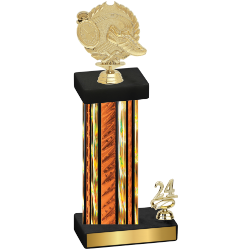 Accented Single Orange Glacier Year Running Trophy