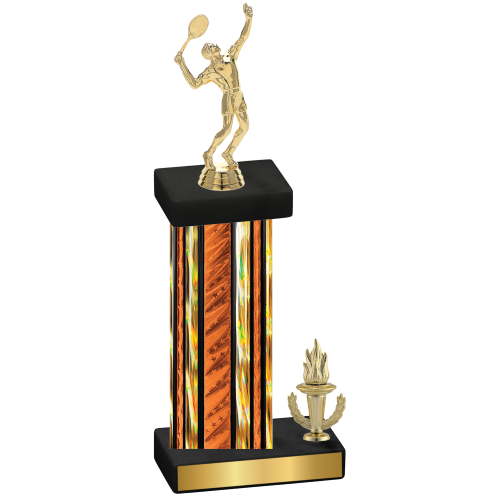 Accented Single Orange Glacier Victory Tennis Trophy