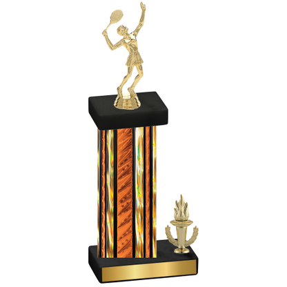 Accented Single Orange Glacier Victory Tennis Trophy