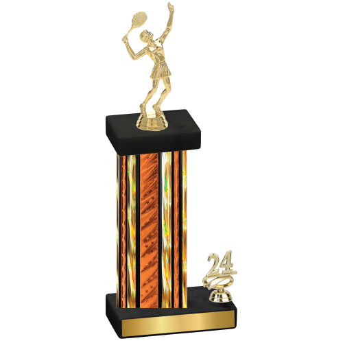 Accented Single Orange Glacier Year Tennis Trophy