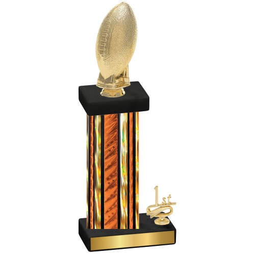 Accented Single Orange Glacier First Place Football Trophy