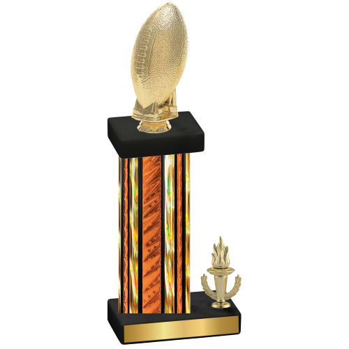 Accented Single Orange Glacier Victory Football Trophy