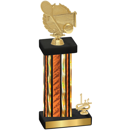 Accented Single Orange Glacier First Place Tennis Trophy