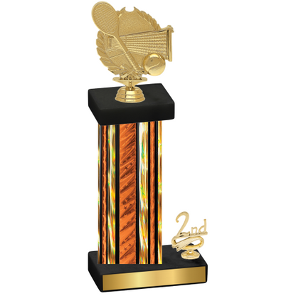 Accented Single Orange Glacier Second Place Tennis Trophy