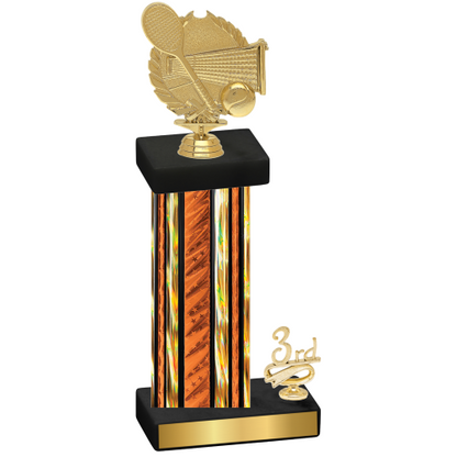 Accented Single Orange Glacier Third Place Tennis Trophy