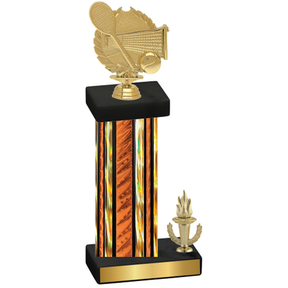 Accented Single Orange Glacier Victory Tennis Trophy