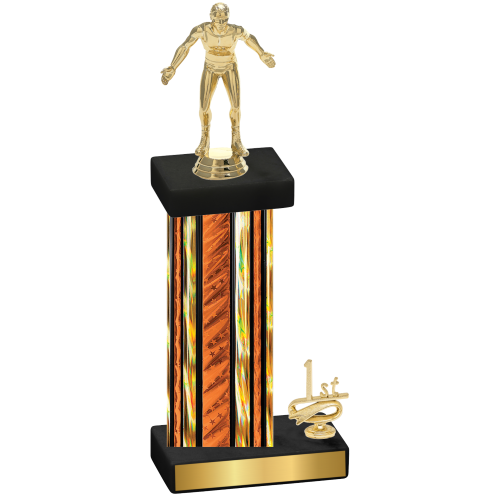 Accented Single Orange Glacier First Place Wrestling Trophy