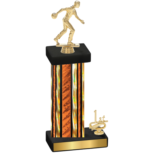 Accented Single Orange Glacier First Place Bowling Trophy