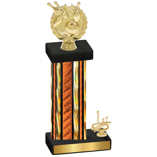 Accented Single Orange Glacier First Place Bowling Trophy