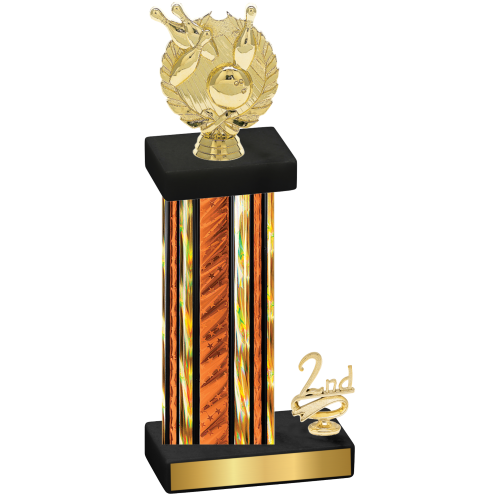 Accented Single Orange Glacier Second Place Bowling Trophy