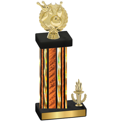 Accented Single Orange Glacier Victory Bowling Trophy