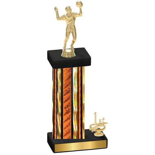 Accented Single Orange Glacier First Place Volleyball Trophy